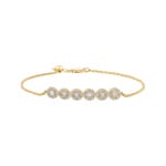 1.00 carats diamants bracelet halo or jaune 750/18 ct