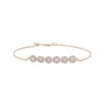 1.00 carats diamants bracelet halo or rosé 750/18 ct