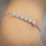 1.00ct Diamond Halo Bracelet 750/18 K White Gold - AR-69526-WG