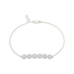 1.00ct Diamond Halo Bracelet 750/18 K White Gold - AR-69526-WG