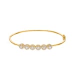 1.00 Karat Halo Diamantarmreif 750/18 K Gelbgold