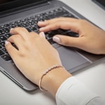 1.00 carats diamants bracelet jonc halo or rosé 750/18 ct - AR-69528-RG