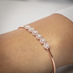 1.00 carats diamants bracelet jonc halo or rosé 750/18 ct - AR-69528-RG