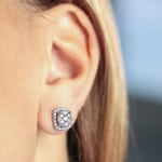 1.00ct Diamond Halo Stud Earrings 750/18 K White Gold Ø 9.5mm - OR-69322-WG