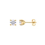 1.00 Karat Solitär GIA-Diamantohrstecker 750/18 K Gelbgold, 4-Griff
