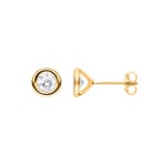 1.00 Karat Solitär GIA-Diamantohrstecker 750/18 K Gelbgold, Zargenfassung