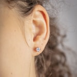 1.00ct GIA Diamond Solitaire Stud Earrings 750/18 K Rose Gold in 4 Prongs - CGOR001-050-RG