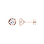 1.00 Karat Solitär GIA-Diamantohrstecker 750/18 K Roségold, Zargenfassung