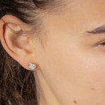 1.00ct GIA Diamond Solitaire Stud Earrings 750/18 K Yellow Gold Bezel Set - CGOR003-050-GG