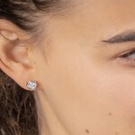 1.00 carats diamants GIA clous d'oreilles solitaire or gris 750/18 ct serti clos - CGOR003-050-WG