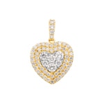 1.01 Karat Diamant-Herzanhänger 750/18 K Gelbgold