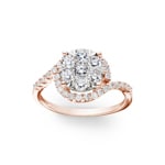 1.01ct Diamond Halo Engagement Ring 750/18 K Rose Gold - RI-69293-RG