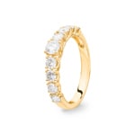 1.01 carats diamants bague mémoire or jaune 750/18 ct