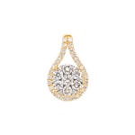 1.01 carats diamants pendetif halo or jaune 750/18 ct