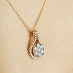 1.01 Karat Halo Diamantanhänger 750/18 K Gelbgold - AN-69297-GG