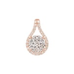 1.01 carats diamants pendetif halo or rosé 750/18 ct