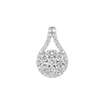 1.01 Karat Halo Diamantanhänger 750/18 K Weissgold