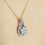 1.01 Karat Halo Diamantanhänger 750/18 K Weissgold - AN-69297-WG