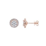 1.01 Karat Halo Diamantohrstecker 750/18 K Roségold Ø 10mm