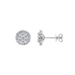 1.01 Karat Halo Diamantohrstecker 750/18 K Weissgold Ø 10mm