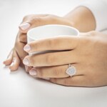 1.01ct Diamond Halo Ring 750/18 K Rose Gold - RI-69285-RG