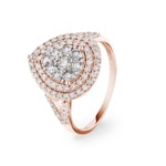 1.01 Karat Halo Diamantring 750/18 K Roségold