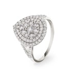 1.01 Karat Halo Diamantring 750/18 K Weissgold