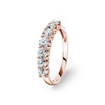 1.02 carats diamants bague mémoire or rosé 750/18 ct