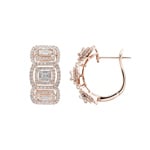 1.17ct Diamond Hoop Earrings 750/18 K Rose Gold