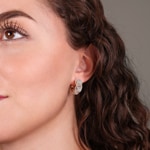 1.17ct Diamond Hoop Earrings 750/18 K Rose Gold - OR-10420-RG