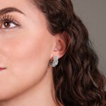 1.17ct Diamond Hoop Earrings 750/18 K White Gold - OR-10420-WG