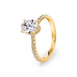 1.28ct diamants bague solitaire pavé or jaune 750/18 ct