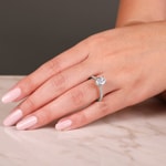 1.28ct Diamonds Pavé Solitaire Ring 750/18 K White Gold - RI-6529-02-WG