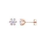 1.40ct GIA Diamond Solitaire Stud Earrings 750/18 K Rose Gold, 6 Prongs