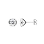 1.40 Karat Solitär GIA-Diamantohrstecker 750/18 K Weissgold, Zargenfassung