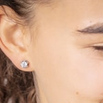 1.40ct GIA Diamond Solitaire Stud Earrings 750/18 K White Gold in 6 Prongs - CGOR002-070-WG