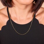 1.4mm Collier forçat miroir or jaune 750/18 ct - KES4014