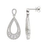 1.53 carats diamants boucles d'oreilles or gris 750/18 ct
