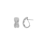 1.69 carats diamants créoles or gris 750/18 ct