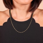 1.6mm Collier singapour or jaune 750/18 ct - KES3016