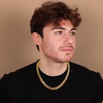 10.5mm Collier gourmette or jaune 750/18 ct semi-massif - KE-1054-GG