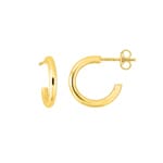 10mm Half Hoop Earrings 375/9 K Yellow Gold 2.0mm