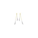 Boucles d'oreilles pendantes or bicolore 750/18 ct