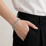 12mm Bracelet Cuban Link Argent 925 avec zircones - AR0004CM-S-12MM