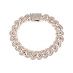 12mm Cuban Link Curb Bracelet Rose Gold plated with Cubic Zirconia - AR0002-R-12MM
