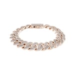 12mm Bracelet Cuban Link plaqué or rosé avec zircones