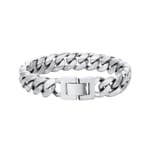 12mm Cuban Link Panzerarmband silbrig