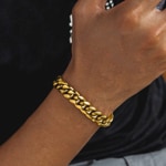12mm Cuban Link Curb Bracelet Gold plated - AR0015-G-12MM