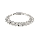 12mm Bracelet Cuban Link plaqué or gris avec zircones