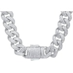 12mm Chaîne Cuban Link Argent 925 avec zircones - KE0005CM-S-12M